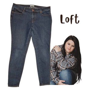 LOFT Plus Made And Loved Blue Denim Skinny Jeans - Women's 16 T